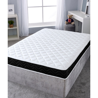 7.25" Deep Black Wavy Onion Quilted Hybrid Memory foam and Spring Mattress